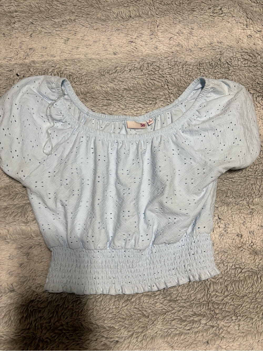 SO Light Blue Crop Top